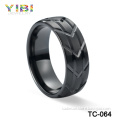 New Design Fashion Jewelry Black Brushed Tungsten Jewelry Ring
